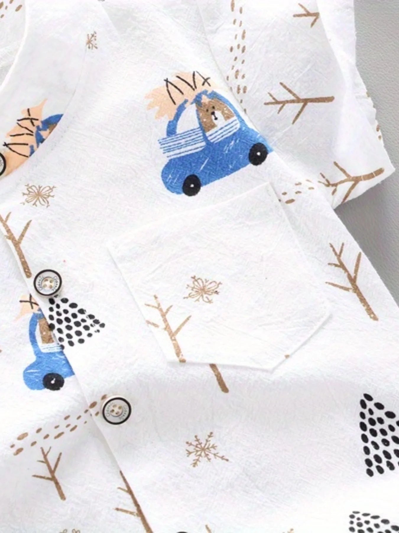 Infant and toddler summer full print bear driving pattern