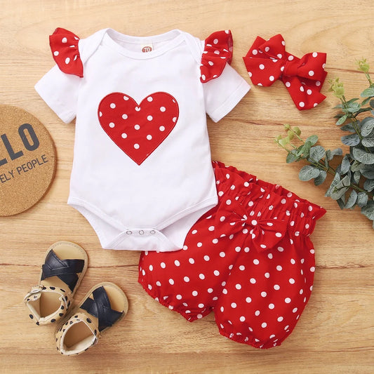 0-18 Months Newborn Baby Girl Polka Dot Summer Outfit